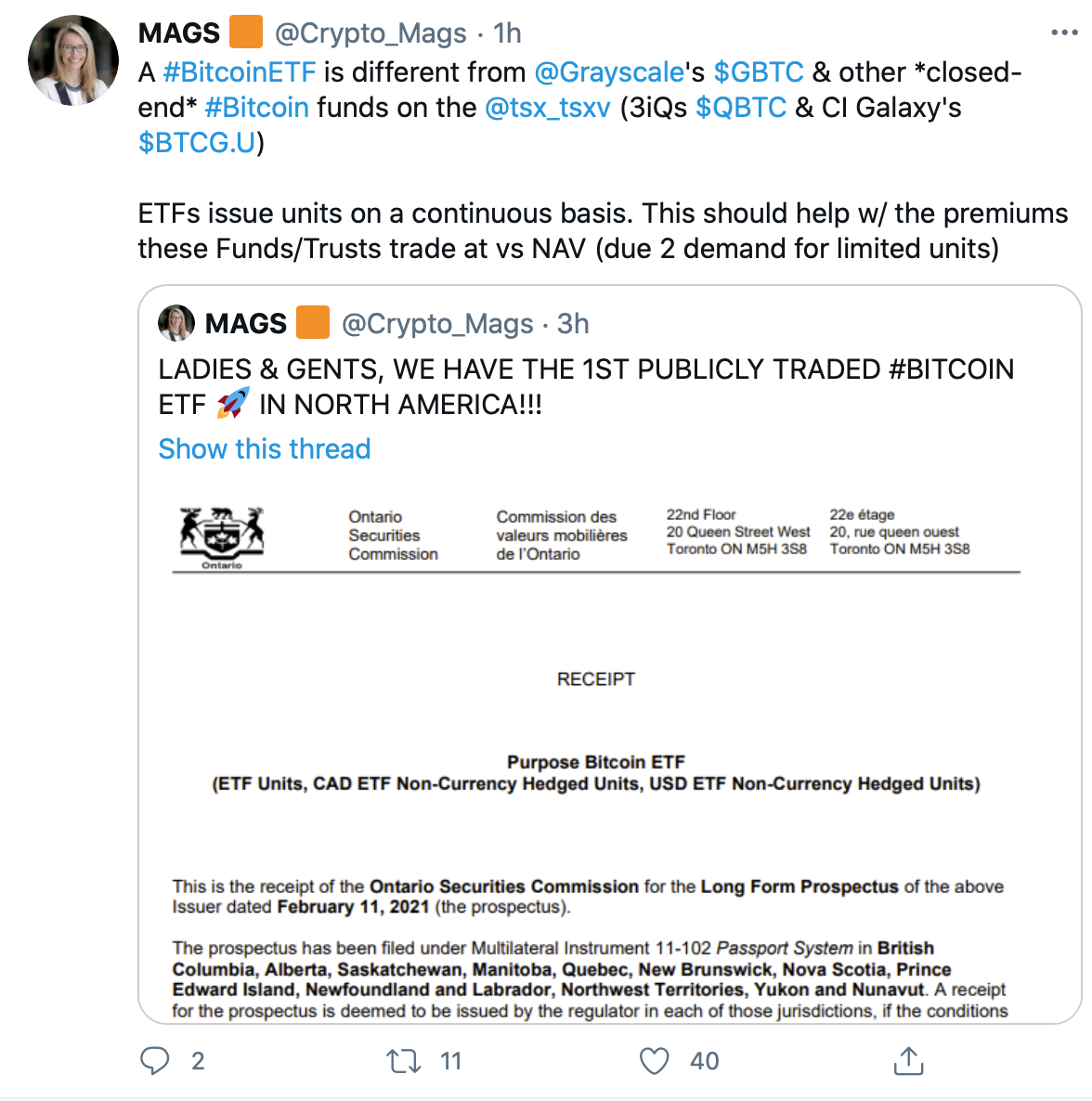 加拿大监管机构开绿灯 北美首只比特币ETF获批