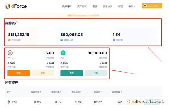 dForce借贷协议教程（存款及借款）