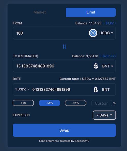 3分钟玩转无gas费的Bancor限价单功能