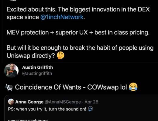 ​CirclesUBI创始人新项目CowSwap：零手续费+内存池方案优化