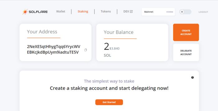 SolFlare 钱包质押 SOL 代币教程