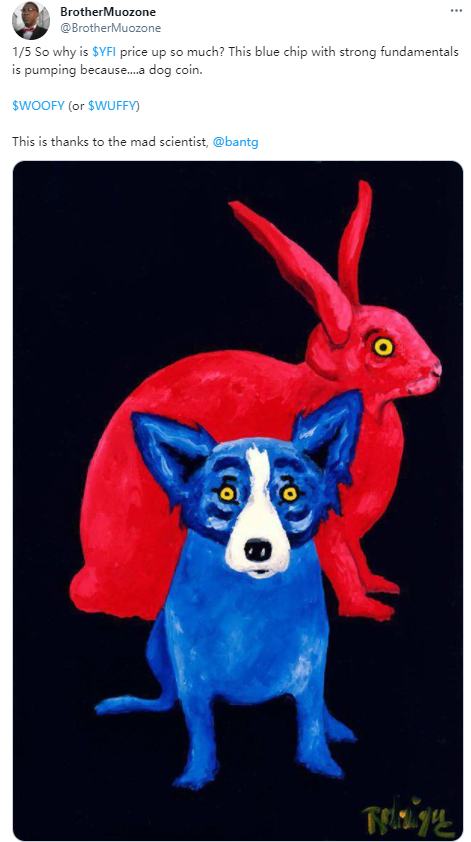YFI一天翻倍 竟因为一只“狗”？