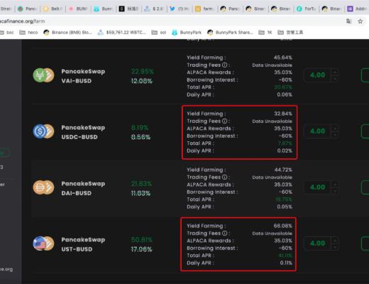 如何在Alpaca.Finance上进行稳定币杠杆挖矿
