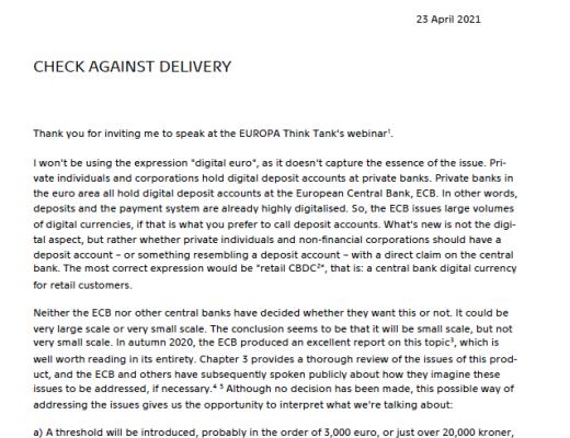 欧盟应该发行数字欧元吗？