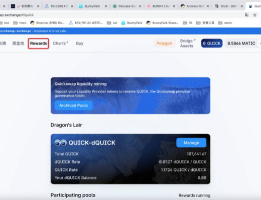如何在QuickSwap上流动性挖矿 并质押获取收益？