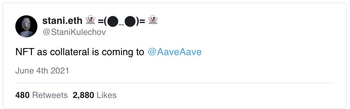 Aave将添加NFT抵押品 Uniswap V3或成首例？