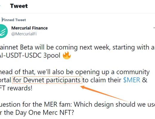 Mercurial Finance:Solana上一个有潜力的空投机会