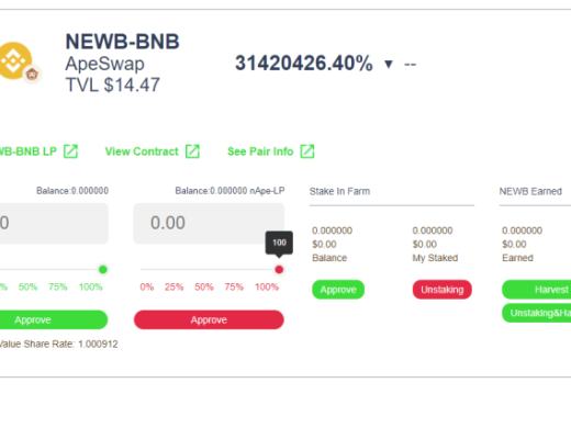 DeFi风掀起NewB.Farm+ApeSwap机枪池 地表最牛
