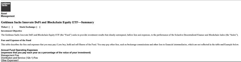 高盛申请「DeFi和区块链股票ETF」遭群嘲