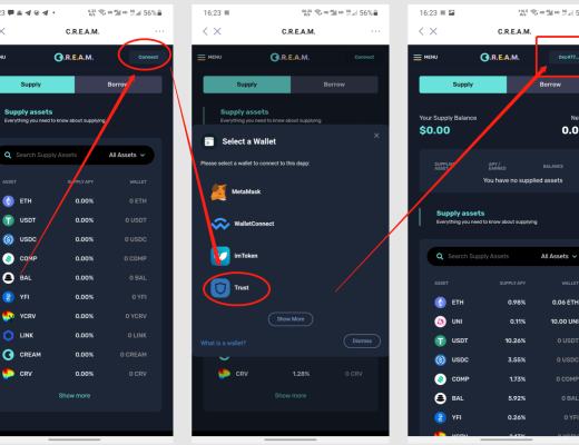 如何在Coinhub使用CREAM进行借贷