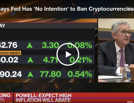 美联储主席鲍威尔表示“无意”禁止加密货币 比特币短时冲破4.4万美元