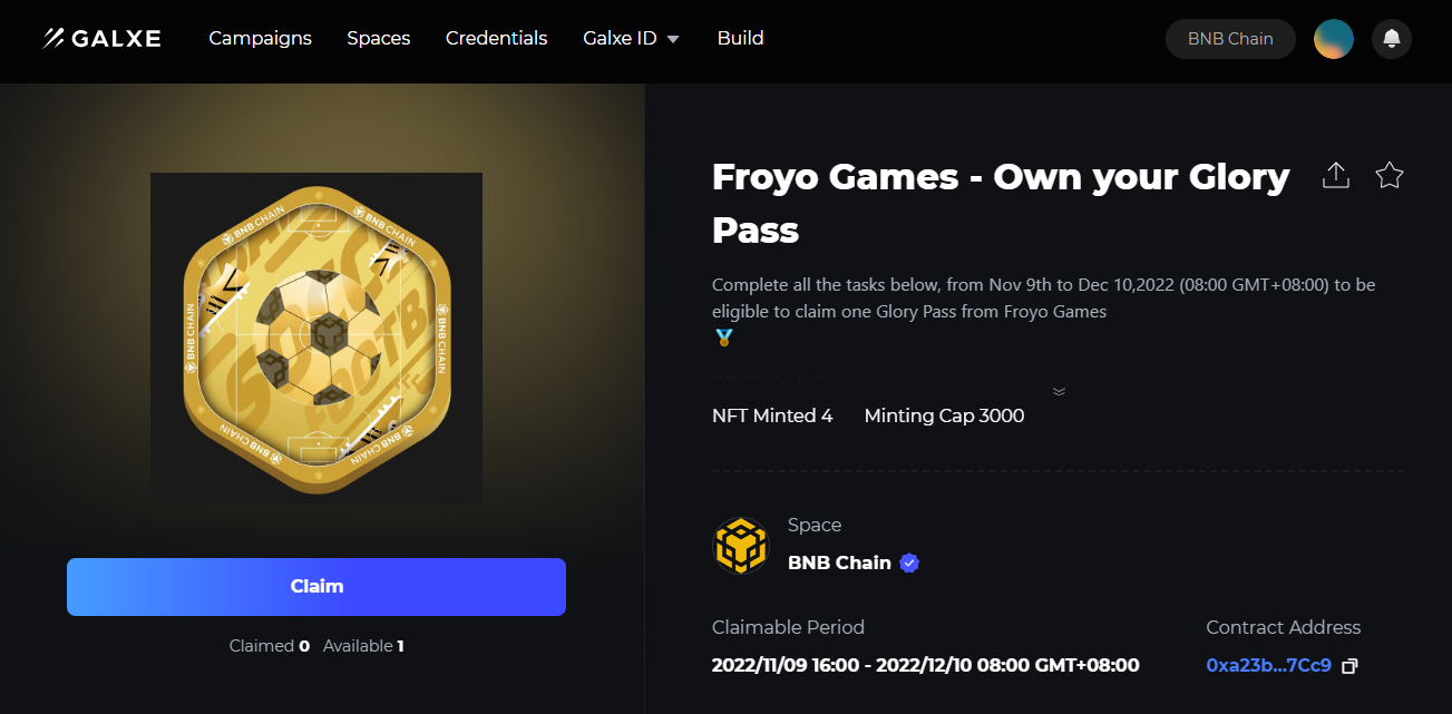 
      以免费的 Glory Pass NFT 开启足球热潮