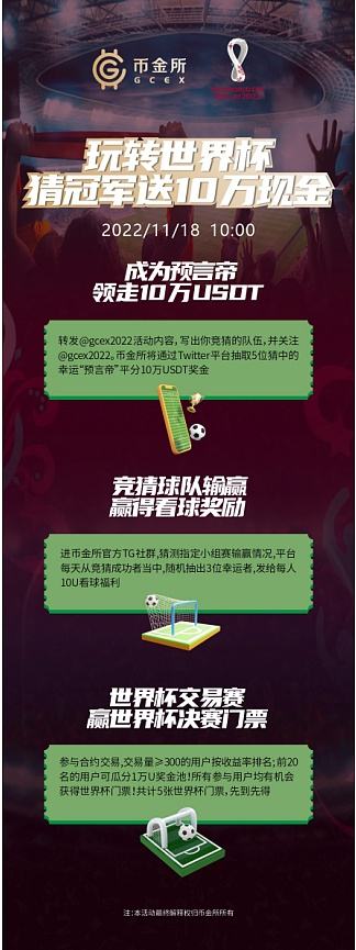 
      世界杯开赛在即,币金所豪礼助阵