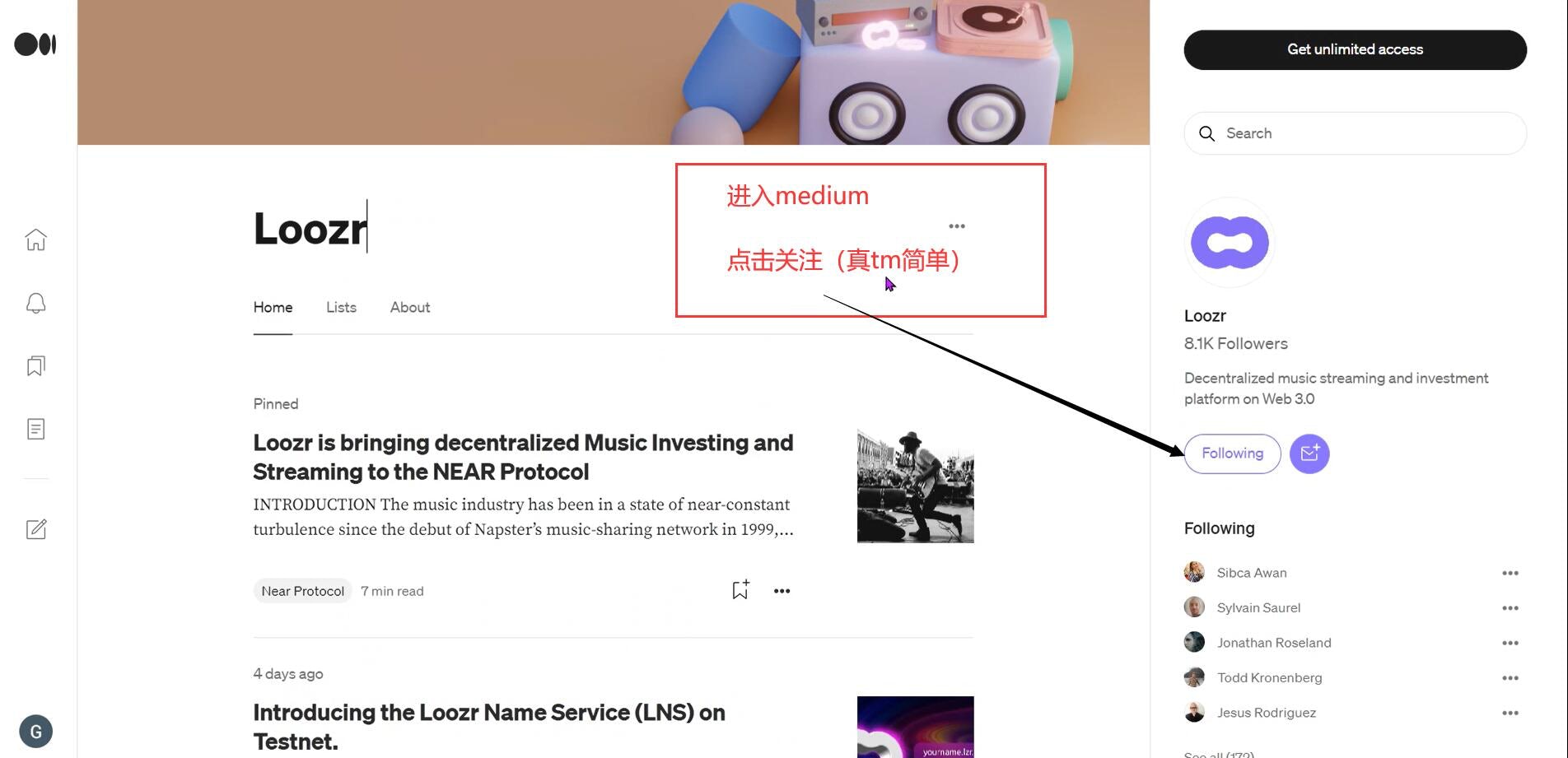 
      Web3原创音乐平台Loozr  简单三步丨0撸狂撸