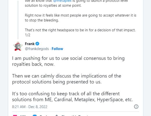 
      Magic Eden和Metaplex之间就Solana NFT的未来爆发了紧张关系