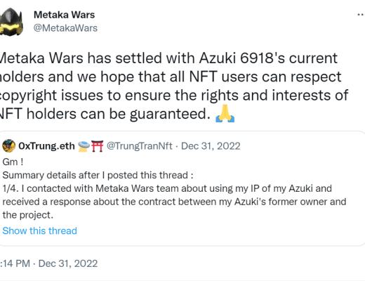 
      从Metaka Wars的“侵权”事件分析NFT市场版权问题