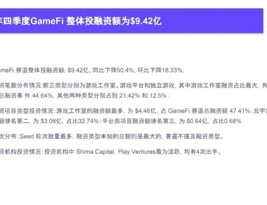 
      2022Q4 GameFi行业报告