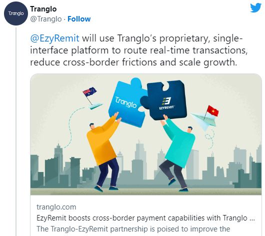 
      瑞波汇款通过 Tranglo 的新合作伙伴关系进一步扩展到亚太地区