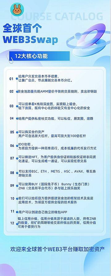 
      BunnySwap全球首个用户的去中心化WEB3.0交易所